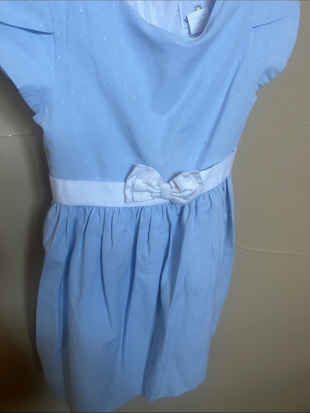 Florence Eiseman Light Blue Dress with White Waistband and Bow